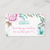 可愛い恐竜ピンク牡丹いくつ瓶にキャンディ 名刺 (正面)