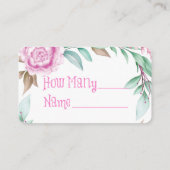 可愛い恐竜ピンク牡丹いくつ瓶にキャンディ 名刺 (裏面)