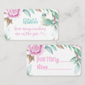 可愛い恐竜ピンク牡丹いくつ瓶にキャンディ 名刺