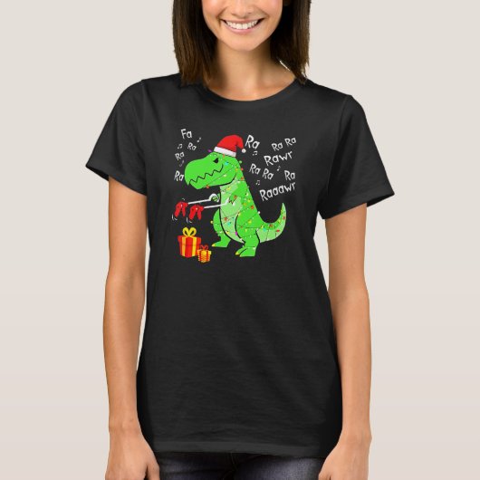 可愛い恐竜ファラララーRawr Rawr ChristmasレックスXma Tシャツ (正面)