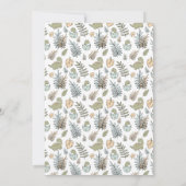 可愛い恐竜ブルーグリーンボーイ1歳の誕生日 招待状 (裏面)