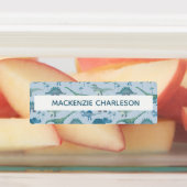 可愛い恐竜ブルー名前をカスタムするラベル ラベル (貼付)