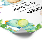 可愛い恐竜ベビーシャワー封筒ステーション ポスター (角)