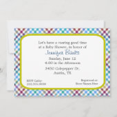 可愛い恐竜ベビーシャワー招待状 招待状 (裏面)