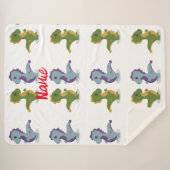 可愛い恐竜ペアThunder_Cove シェルパブランケット (正面(横))