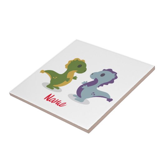 可愛い恐竜ペアThunder_Cove タイル (側面)