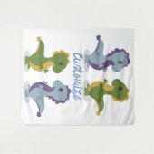 可愛い恐竜ペアThunder_Cove タペストリー (正面(横))