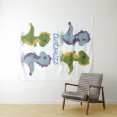 可愛い恐竜ペアThunder_Cove タペストリー (インサイチュ(横))