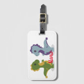 可愛い恐竜ペアThunder_Cove ラゲッジタグ (正面縦)