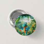 可愛い恐竜ボタン 缶バッジ (正面&裏面)