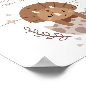 可愛い恐竜ボホ赤ちゃんシャワーおむつラッフルサイン ポスター (角)