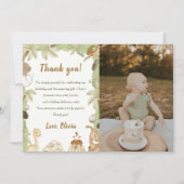 可愛い恐竜ボーイ誕生日サンキューカード写真 招待状 (正面)