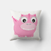 可愛い恐竜マンガピンクキッズ装飾用クッション クッション (裏面)