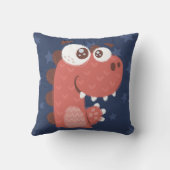 可愛い恐竜マンガブルーレッドボーイ子供部屋デコール クッション (裏面)