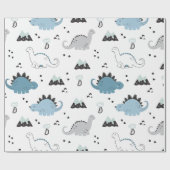 可愛い恐竜モダンミニマルDinoパターン ラッピングペーパー (フラット)