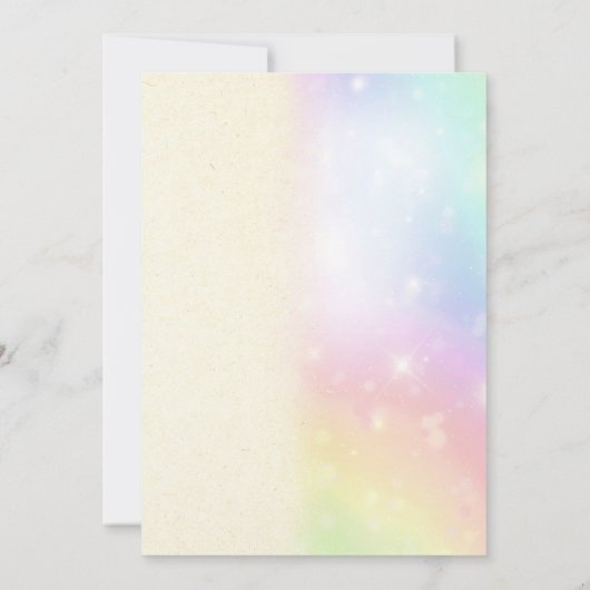 可愛い恐竜ユニコーンパーティの招待状 招待状 (裏面)