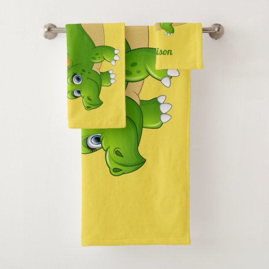 可愛い恐竜名前をカスタムする&カラータオルセット バスタオルセット (インサイチュ)