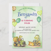 可愛い恐竜建築トラックバルーン誕生日 (正面)