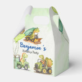 可愛い恐竜建築トラックバルーン誕生日 フェイバーボックス (裏面サイド)