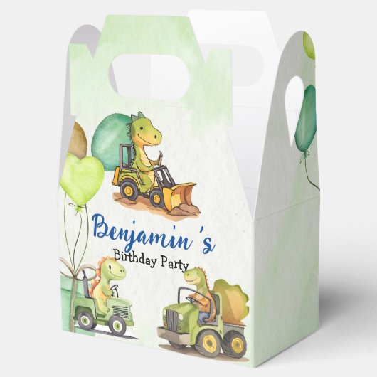 可愛い恐竜建築トラックバルーン誕生日 フェイバーボックス (オープン)