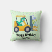 可愛い恐竜建築トラックボーイB2S誕生日 クッション (正面)
