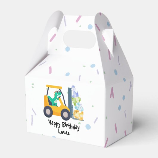 可愛い恐竜建築トラックボーイB2S誕生日 フェイバーボックス (正面サイド)