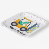 可愛い恐竜建築トラックボーイB2S誕生日 ペーパープレート (傾斜あり)