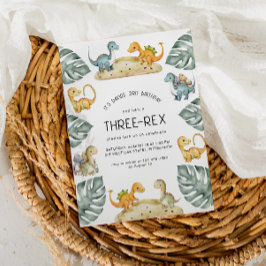 可愛い恐竜第三誕生日3レックスパーティー 招待状