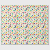 可愛い恐竜3レックス子供の誕生日模様 ラッピングペーパー (フラット)