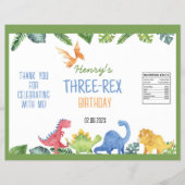 可愛い恐竜3レックス誕生日チップバッグラッパー チラシ (正面)