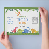 可愛い恐竜3レックス誕生日チップバッグラッパー チラシ (手)