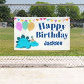 可愛い恐竜|カスタムハッピーバースデー 横断幕 (インサイチュ)