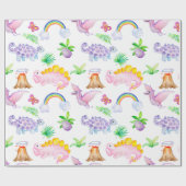 可愛い恐竜 ラッピングペーパー (フラット)