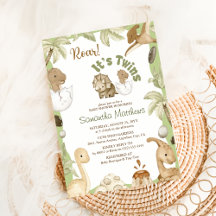 可愛い恐竜「双子の赤ちゃんシャワー」