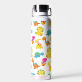 可愛い恐竜、恐竜のパターン、ベビーDino ウォーターボトル (背面)