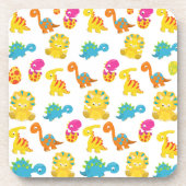 可愛い恐竜、恐竜のパターン、ベビーDino コースター (正面)