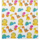 可愛い恐竜、恐竜のパターン、ベビーDino シャワーカーテン (正面)