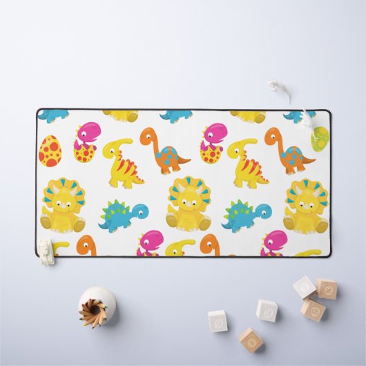 可愛い恐竜、恐竜のパターン、ベビーDino デスクマット (キッズテーブル)