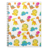 可愛い恐竜、恐竜のパターン、ベビーDino ノートブック (正面)