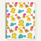 可愛い恐竜、恐竜のパターン、ベビーDino ノートブック (正面)