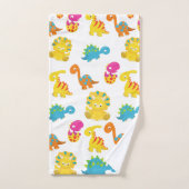 可愛い恐竜、恐竜のパターン、ベビーDino バスタオルセット (ハンドタオル)