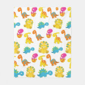 可愛い恐竜、恐竜のパターン、ベビーDino フリースブランケット (正面)