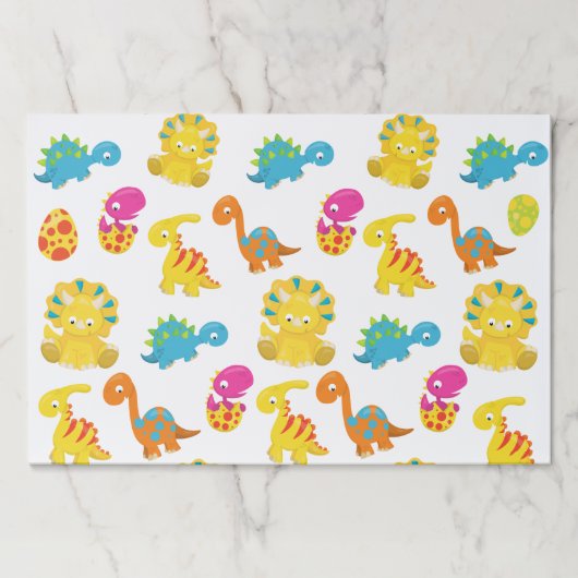 可愛い恐竜、恐竜のパターン、ベビーDino ペーパーパッド (正面)
