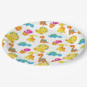 可愛い恐竜、恐竜のパターン、ベビーDino ペーパープレート (アングル)