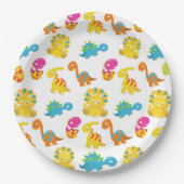 可愛い恐竜、恐竜のパターン、ベビーDino ペーパープレート (正面)