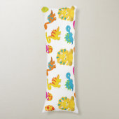 可愛い恐竜、恐竜のパターン、ベビーDino ボディピロー (正面縦)