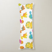 可愛い恐竜、恐竜のパターン、ベビーDino ボディピロー (裏面 (縦))