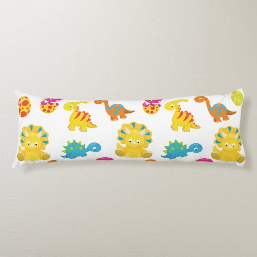可愛い恐竜、恐竜のパターン、ベビーDino ボディピロー (正面)