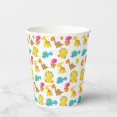 可愛い恐竜、恐竜のパターン、ベビーDino 紙コップ (正面)
