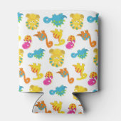 可愛い恐竜、恐竜のパターン、ベビーDino 缶クーラー (裏面)